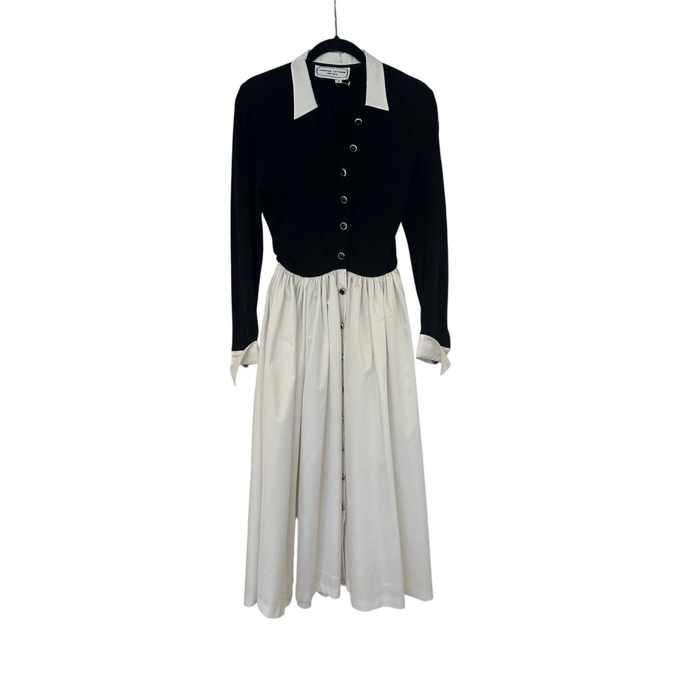 Adrienne Vittadini Black & White Sweater Knit Dress XS